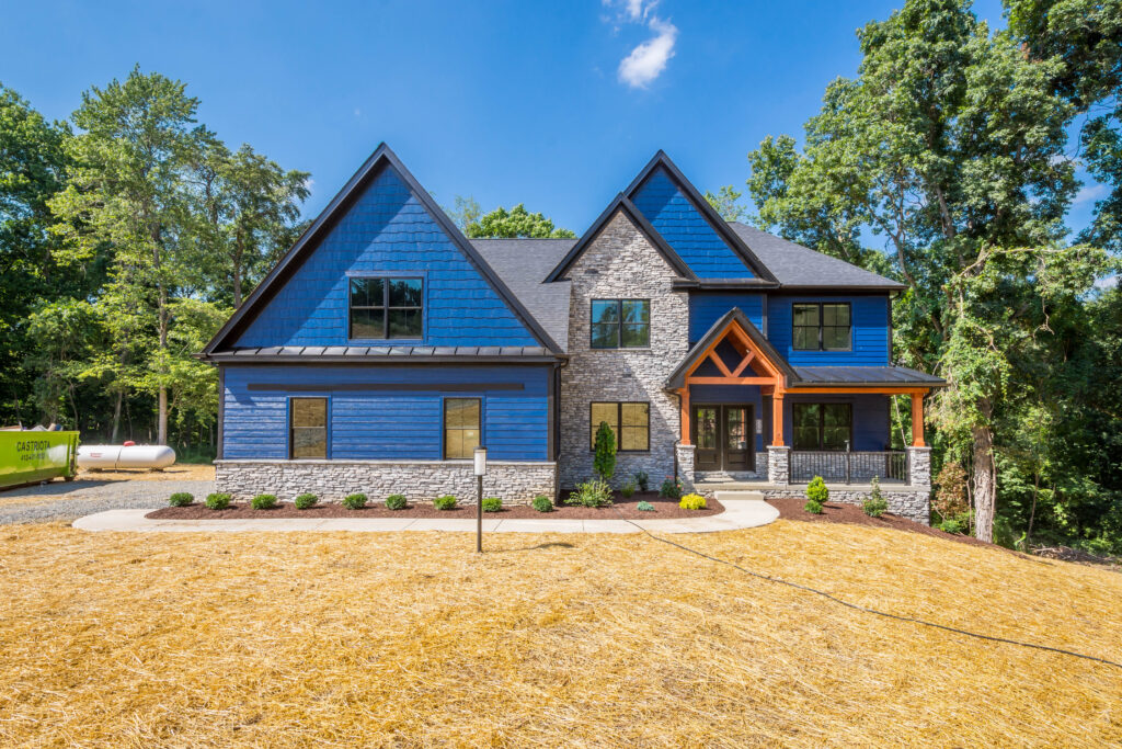 Custom design-build home front elevation in South Fayette Township, Pennsylvania
