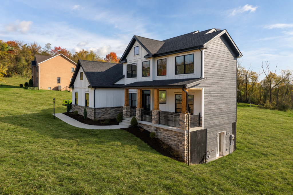 Custom design-build home exterior in Monroeville, Pennsylvania